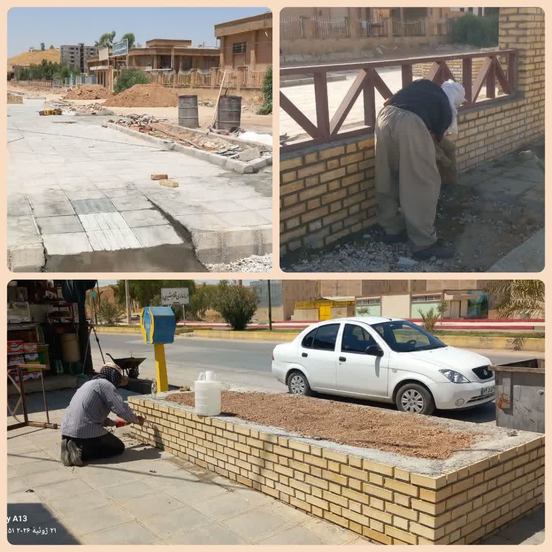 عملیات اجرایی در پروژه پارک شهدای مدرسه ی میناب با هدف آماده‌سازیِ هرچه سریع‌تر